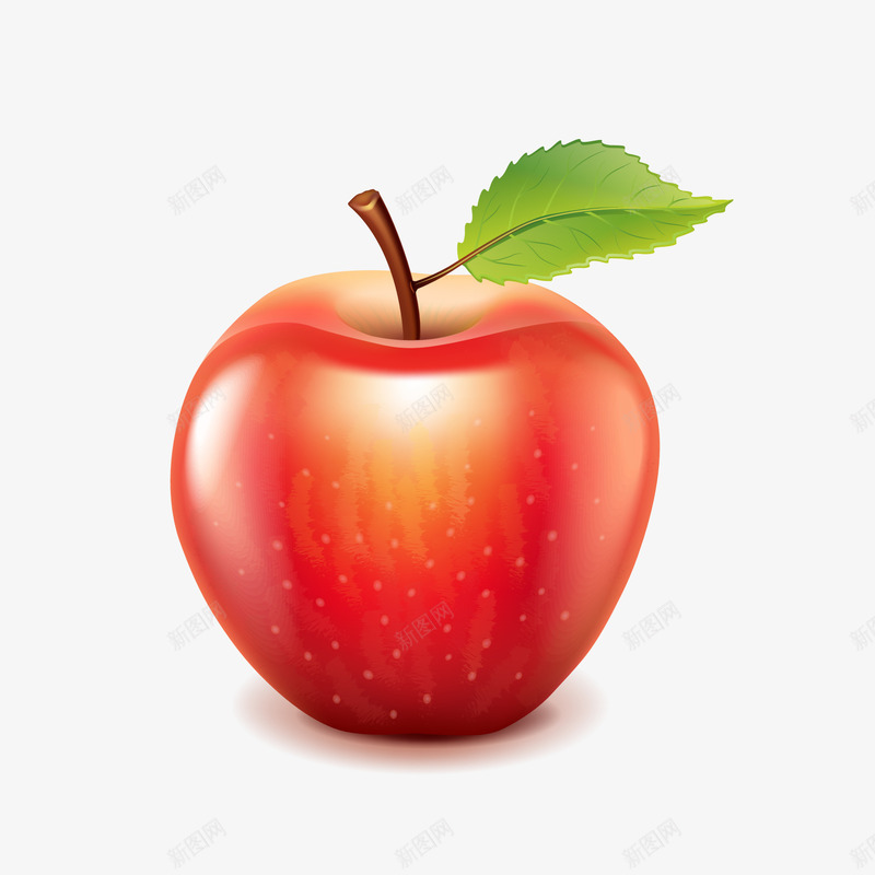 红色圆弧苹果食物元素矢量图ai免抠素材_88icon https://88icon.com 反光 叶子 圆弧 果实 红色 纹理 绿色 苹果 质感 食物 矢量图
