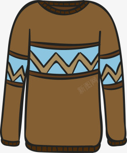 温暖毛衣冬季卡通棕色毛衣高清图片
