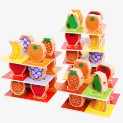 儿童木制层层叠玩具素材