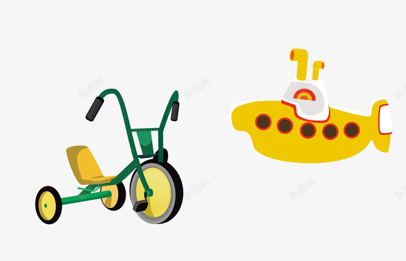 卡通儿童玩具三轮车png免抠素材_88icon https://88icon.com 三轮车 儿童三轮车 卡通三轮车 游艇 玩具三轮车