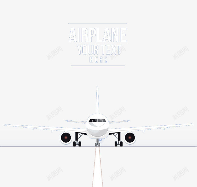 跑道上的飞机png免抠素材_88icon https://88icon.com 卡通 白色 跑道 飞机