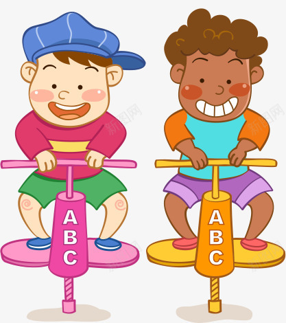 跳跳男孩png免抠素材_88icon https://88icon.com 卡通矢量 玩具 男孩 跳跳