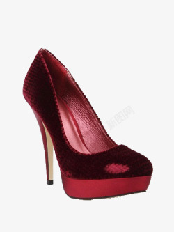 红丝绒面平底鞋红丝绒面高跟鞋高清图片