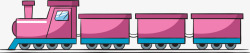 紫色可爱卡通火车素材
