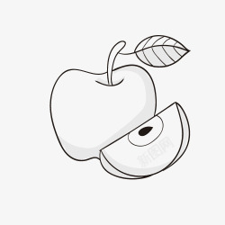 简笔画苹果线条苹果素材