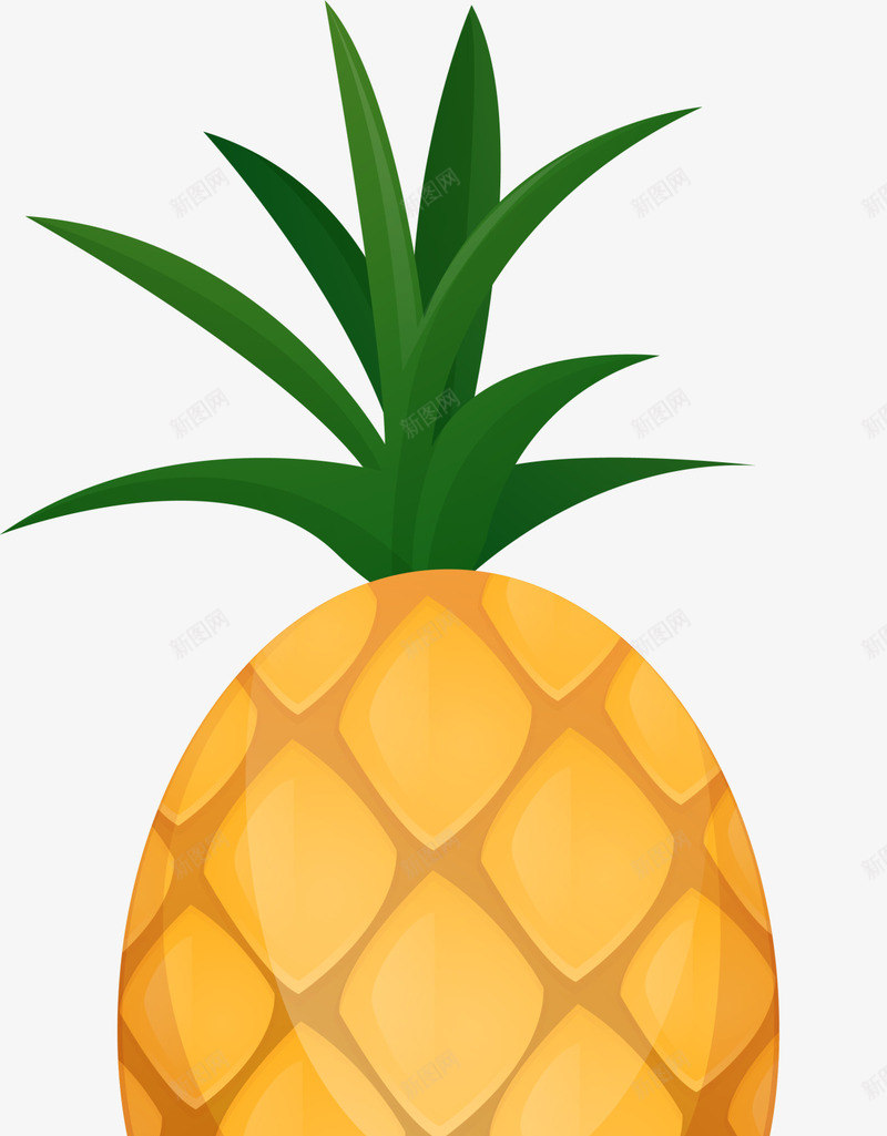 黄色扁平卡通菠萝png免抠素材_88icon https://88icon.com 凉爽夏季 卡通菠萝 夏天 夏日解暑 清凉 黄色凤梨