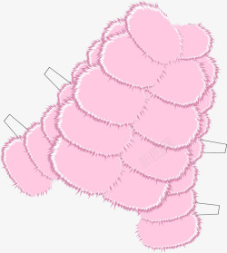 手绘粉色冬季毛毛外套矢量图素材