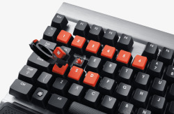 红色按键机械键盘素材