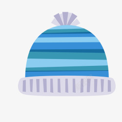 蓝灰色卡通冬季帽子矢量图素材