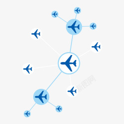 蓝色商务飞机素材