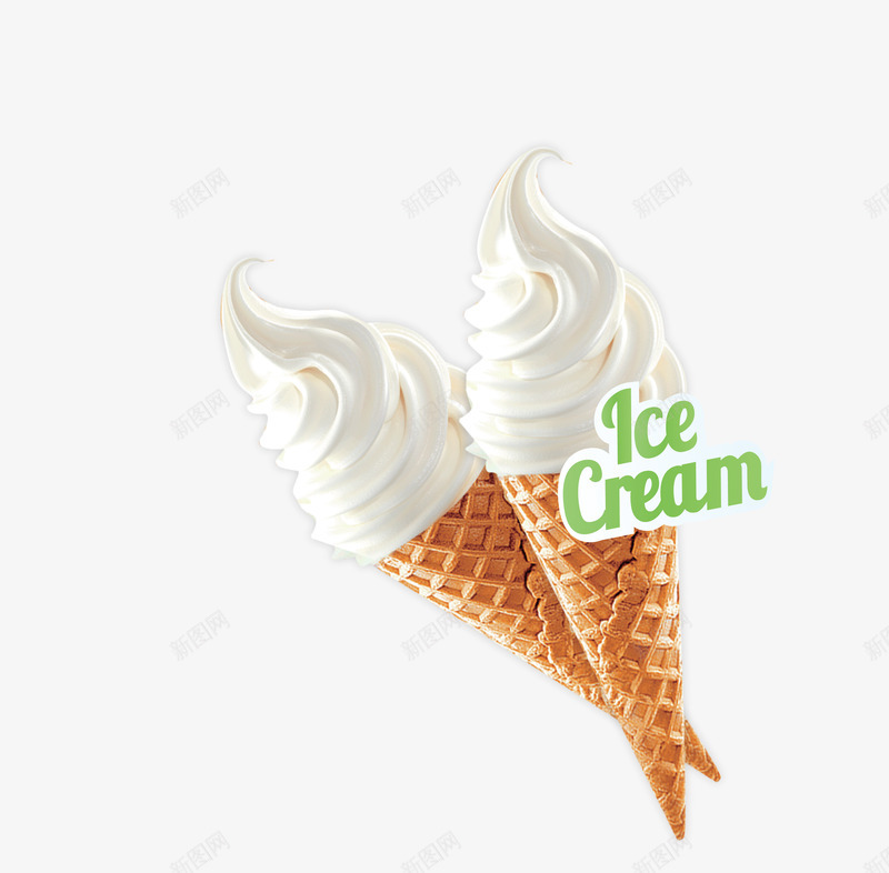 白色夏季甜筒两个png免抠素材_88icon https://88icon.com 夏季 白色甜筒 矢量甜筒