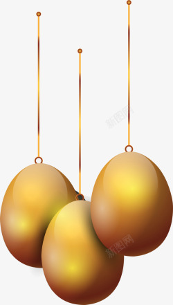 彩蛋挂饰复活节金色彩蛋挂饰高清图片