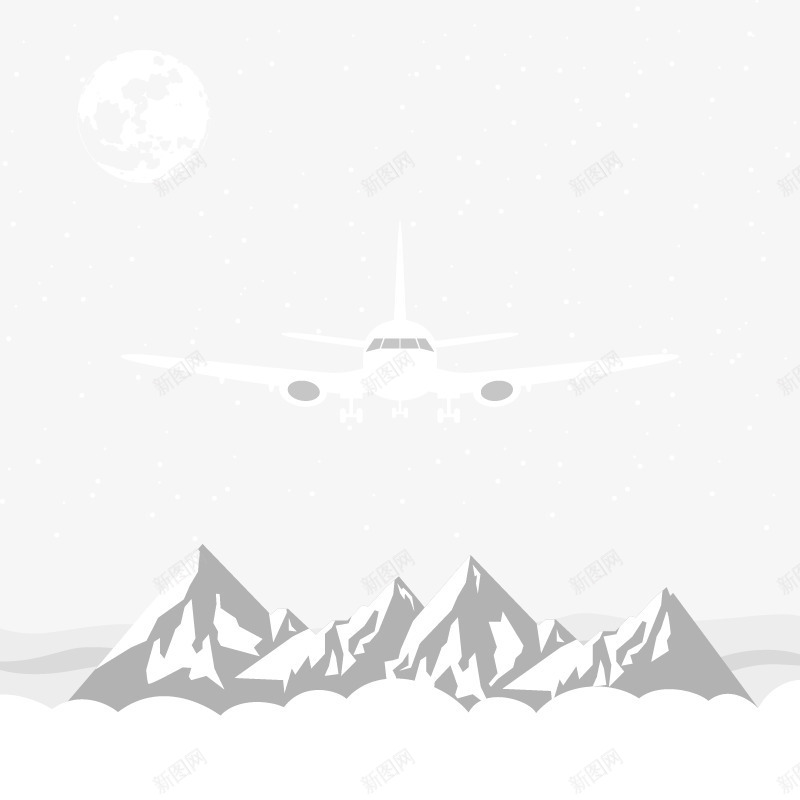 飞机png免抠素材_88icon https://88icon.com 正面 白色 航空 雪山 飞机 飞翔