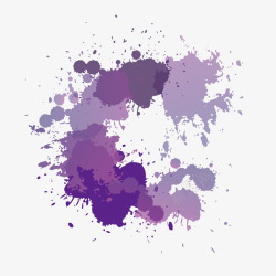 紫色喷溅颜料油漆油渍矢量图素材