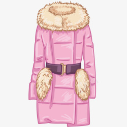 外套插画设计女式粉色羽绒外套插画矢量图高清图片