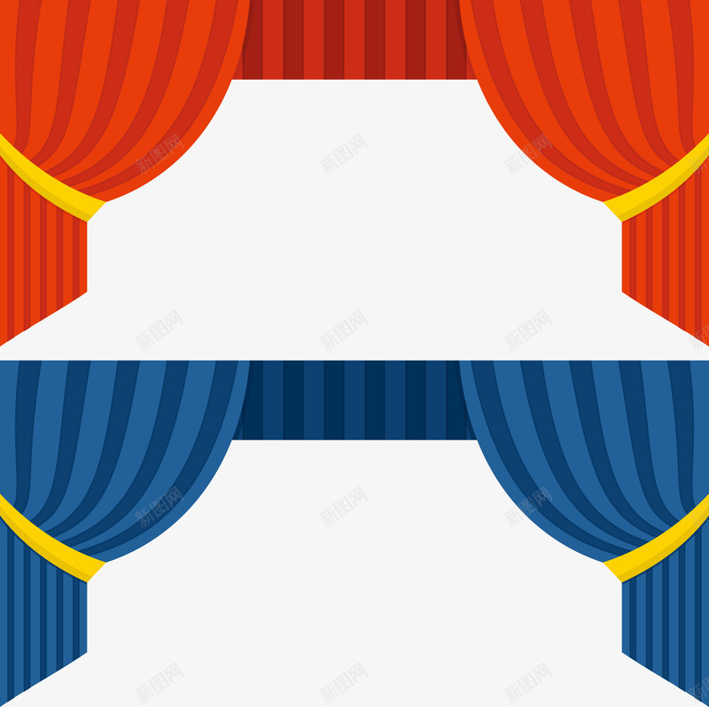 两个红色和蓝色的帷幕矢量图eps免抠素材_88icon https://88icon.com 帷幕 帷幕PNG 矢量帷幕 红色 舞台帷幕 蓝色 矢量图