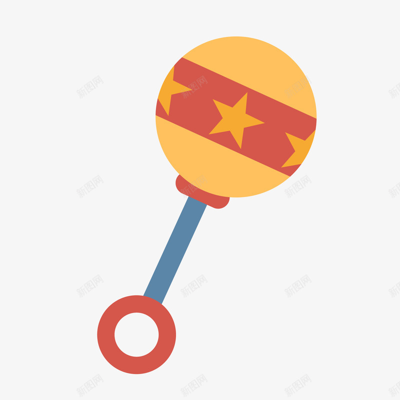 卡通儿童玩具铃铛矢量图ai免抠素材_88icon https://88icon.com 儿童玩具 卡通 婴儿玩具 扁平化 铃铛 矢量图