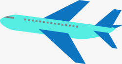 乘飞机客运机蓝色矢量图素材