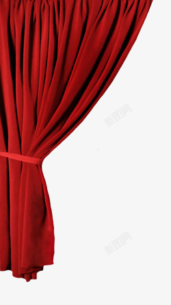 一边的红幕帘素材
