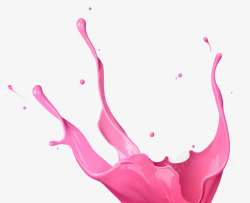 喷溅的粉色油漆素材