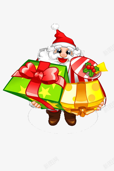 圣诞老人送礼物png免抠素材_88icon https://88icon.com 免抠圣诞老人 免抠礼盒 圣诞老人送礼物 拿着礼物的圣诞老人 红色的丝带 金色礼盒