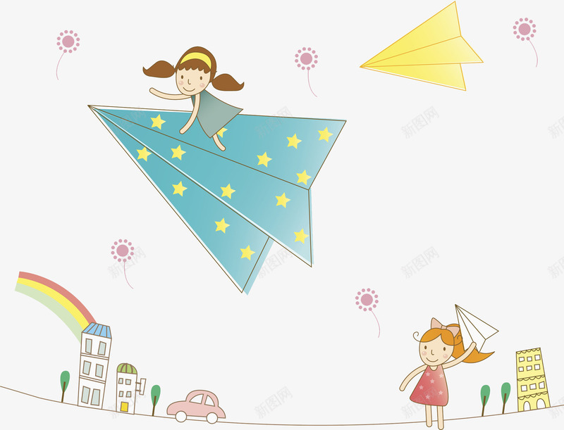 坐在纸飞机上飞翔的小女孩png免抠素材_88icon https://88icon.com 彩虹 手制 折纸 梦想 纸 纸张 纸飞机 起飞 飞 飞机 飞行 飞起 飞起来的纸