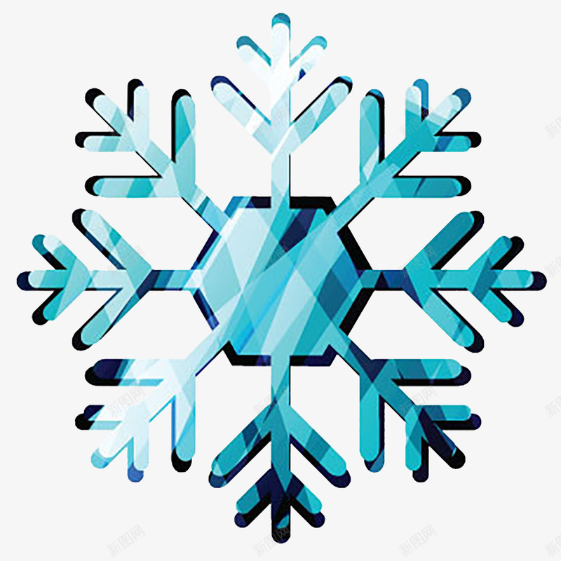 立体镜面雪花png免抠素材_88icon https://88icon.com 冬季 立体 蓝色 镜面 雪花