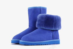 冬季女人蓝色雪地靴高清图片