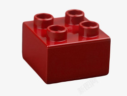 纯红色玩具清晰的塑料积木实物素材
