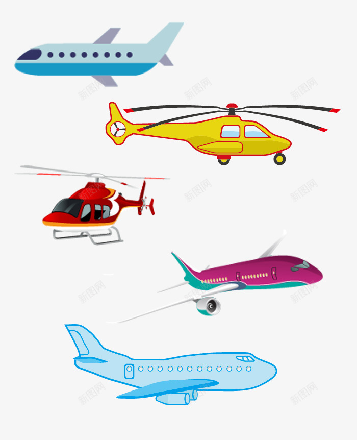 卡通飞机png免抠素材_88icon https://88icon.com 交通运输机 卡通 直升机 航空 飞机 飞机动画
