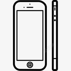 苹果手机5seiPhone5从正面和侧面视图图标高清图片