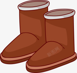 棕色雪地靴冬季卡通棕色雪地靴高清图片