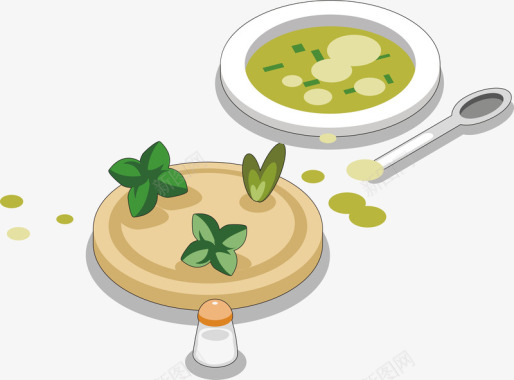 传统风格娃娃美食中国传统煲汤美食元矢量图图标图标
