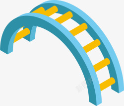 蓝色立体玩具爬梯素材