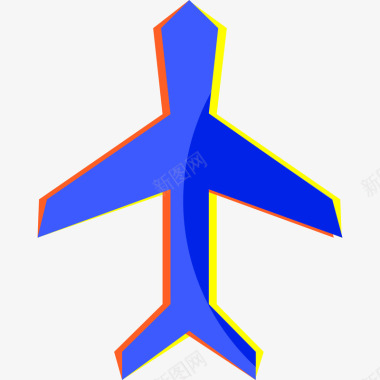 出行蓝色扁平化飞机元素图标图标