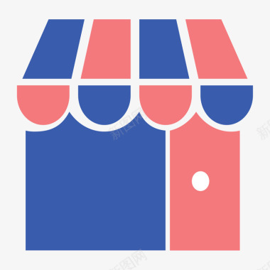 应用商店图标彩色圆角店铺元素矢量图图标图标