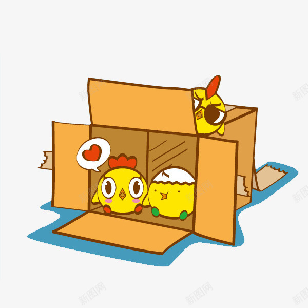 纸箱里的小鸟png免抠素材_88icon https://88icon.com 动物 卡通 小鸟 箱子 纸箱