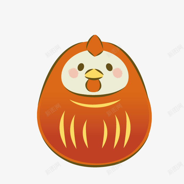 卡通红色不倒翁png免抠素材_88icon https://88icon.com 儿童玩具 卡通不倒翁 小鸡不倒翁 红色不倒翁