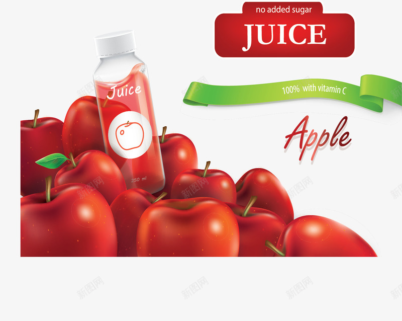 美味红苹果苹果汁矢量图ai免抠素材_88icon https://88icon.com 一堆苹果 夏天 矢量png 红苹果 苹果 苹果汁 矢量图