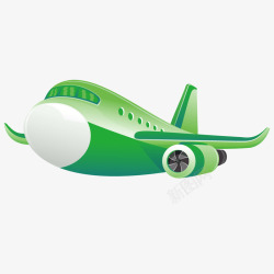 绿色质感飞机客机素材