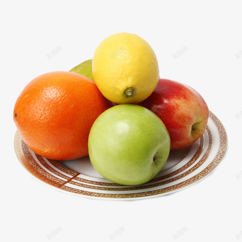 一盘水果png免抠素材_88icon https://88icon.com 橙子 盘子 红色苹果 苹果
