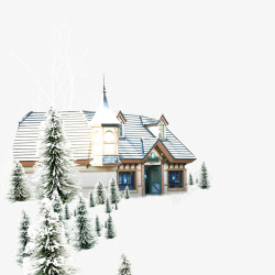 冬季小房子素材