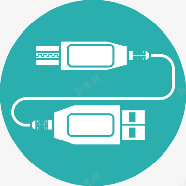一只苹果蓝色数据线图标图标