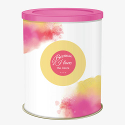 粉色创意茶叶盒矢量图素材