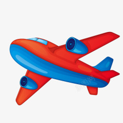 红蓝两色飞机素材