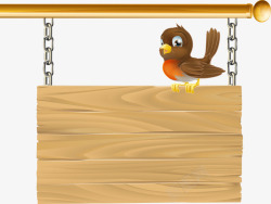 木质板上的小鸟素材