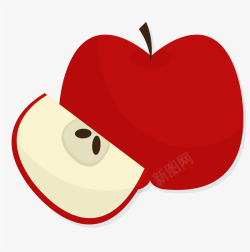 扁平化红苹果手绘红苹果图标矢量图高清图片