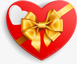 情人节红色爱心礼盒素材