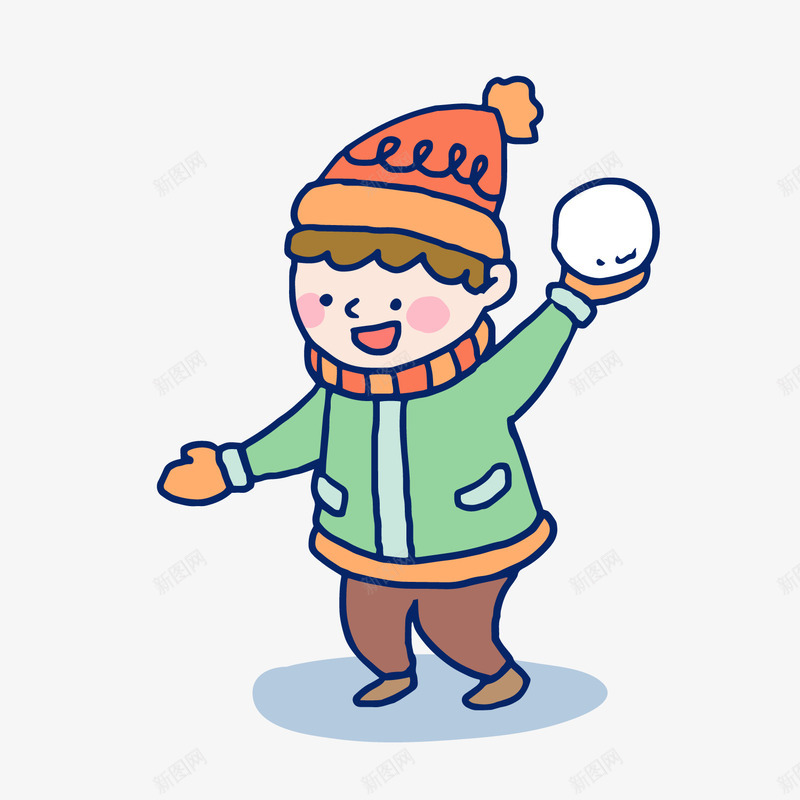 冬季打雪仗男孩png免抠素材_88icon https://88icon.com 冬季人物 卡通人物 卡通男孩 打雪仗男孩 背景装饰