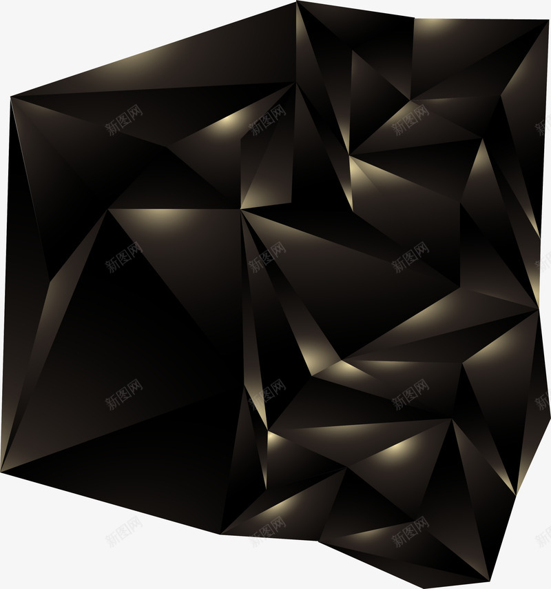 创意黑色几何体png免抠素材_88icon https://88icon.com 创意几何体 唯美 抽象 白色光晕 白色闪光 黑色几何体